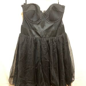 Victoria secret black lacy mini dress size med